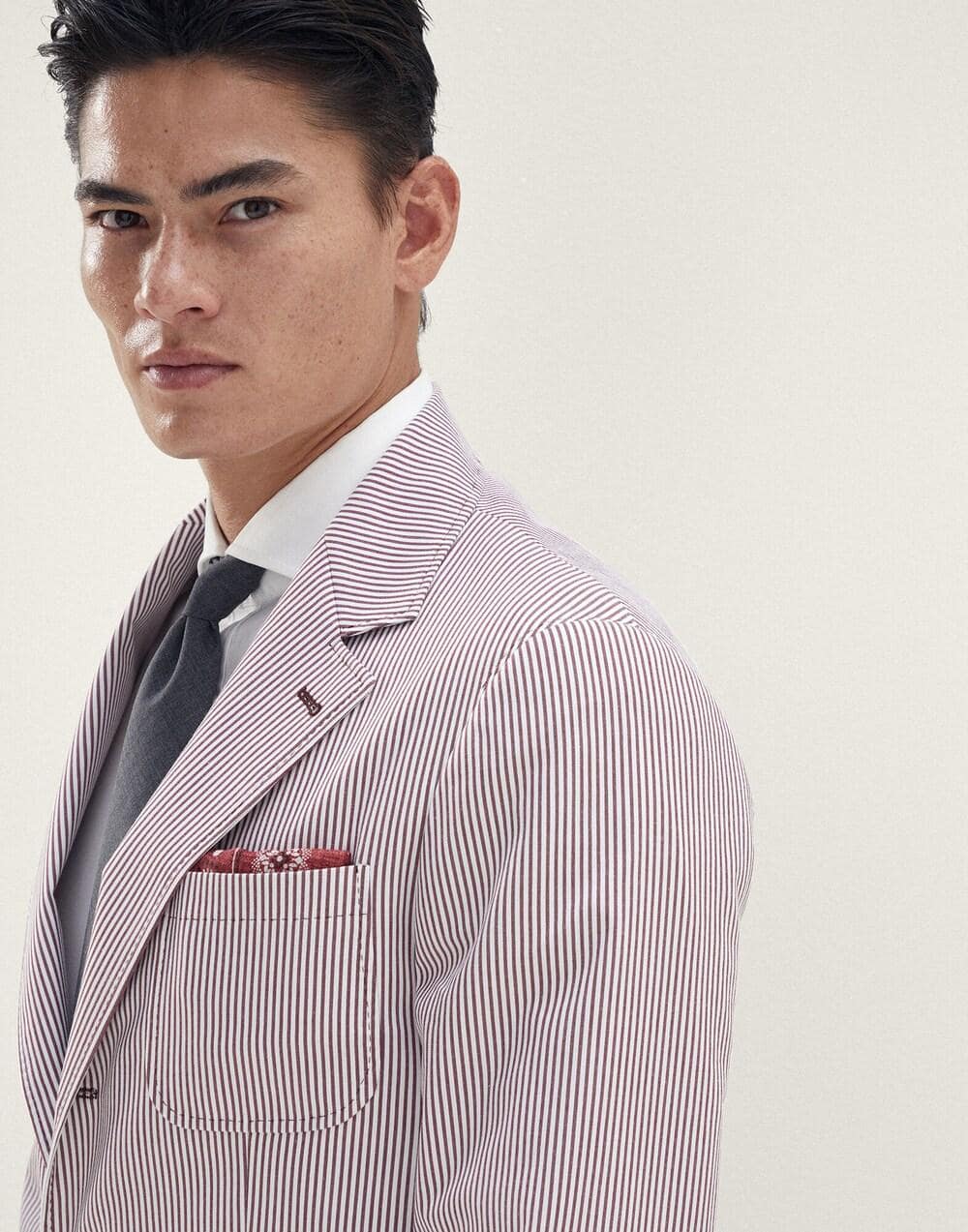 Brunello Cucinelli Bordeaux Silk Pocket Square - Image 3