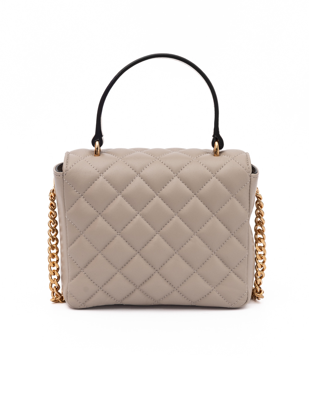 Versace Taupe Quilted Leather Handbag - Image 3