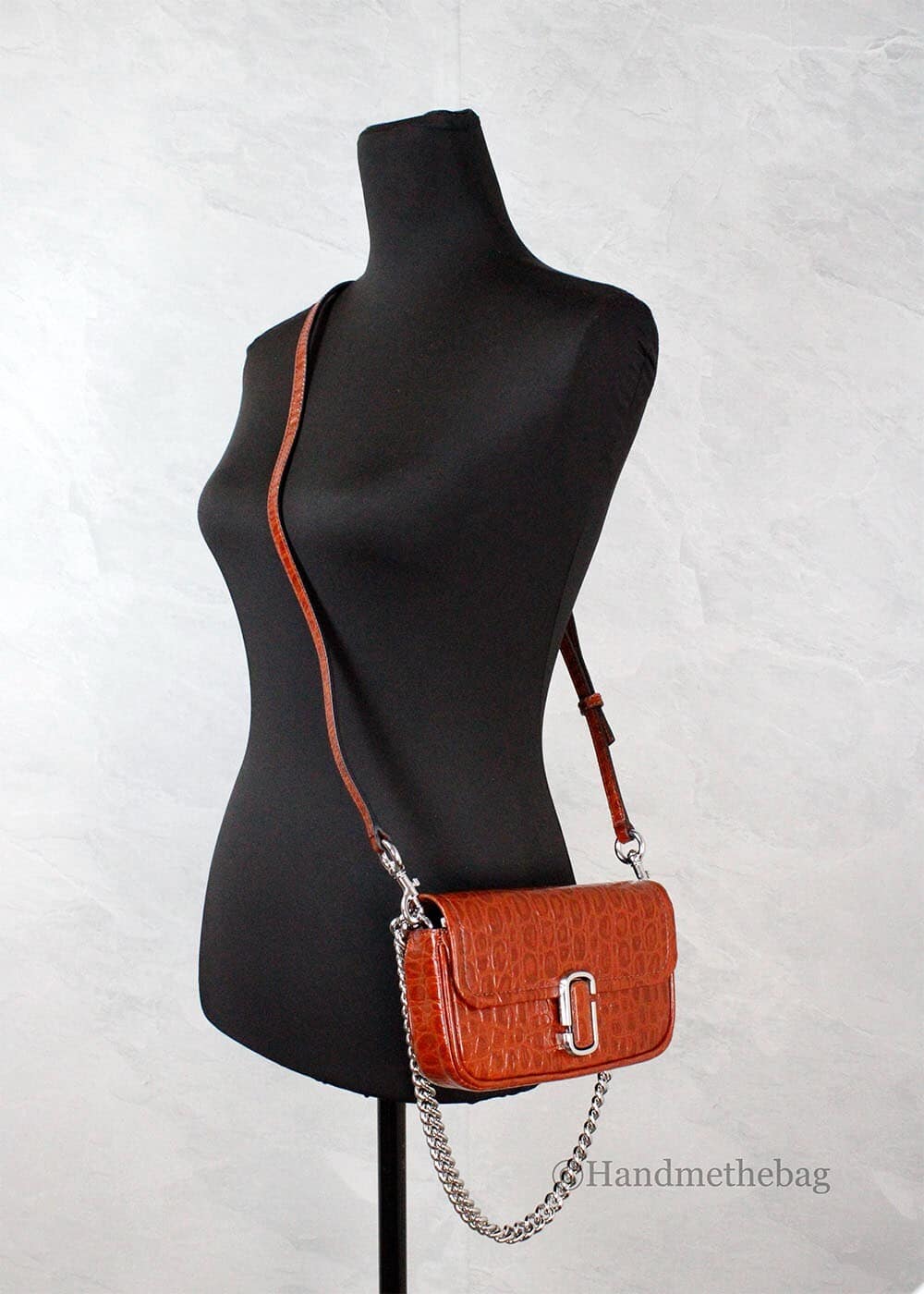 Marc Jacobs The Mini Shoulder Bag Spice Brown Embossed Leather Crossbody Bag - Image 2