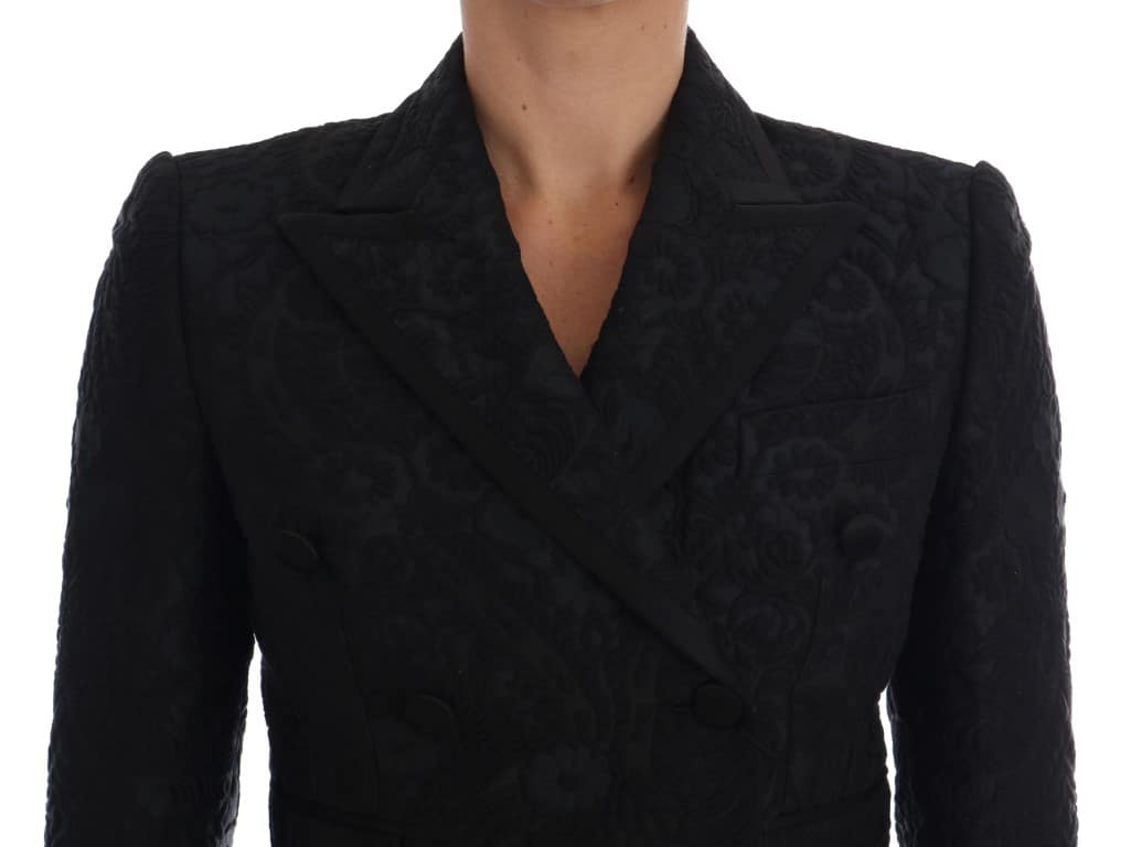 Dolce & Gabbana Black Brocade Blazer Jacket - Image 4