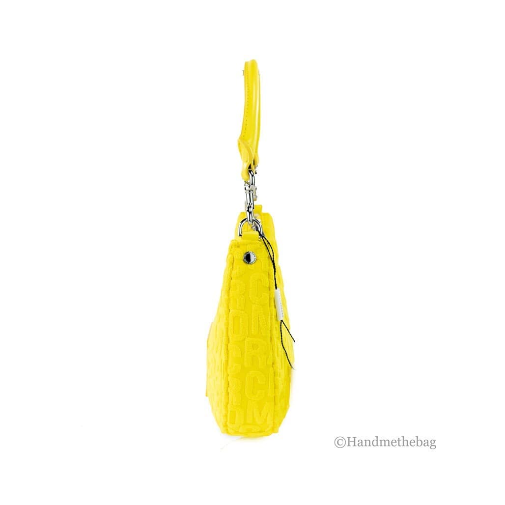 Marc Jacobs Monogram Terry Fabric Golden Kiwi Hobo Shoulder Bag Purse - Image 4