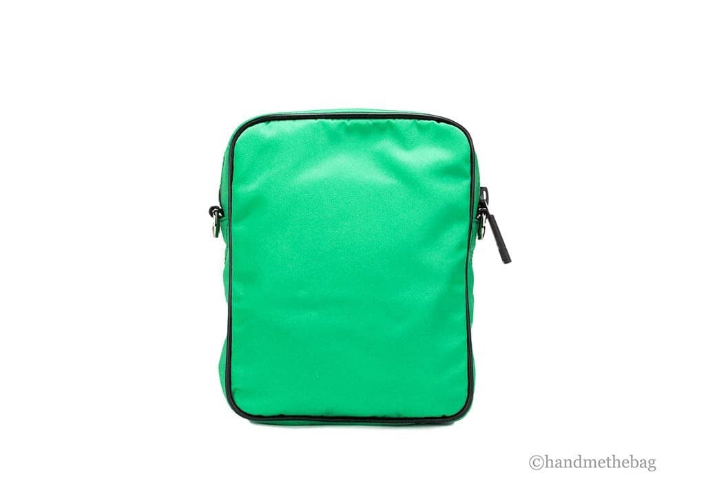 Versace Small Bright Green Nylon Fabric Medusa Crossbody Messenger Bag Purse - Image 3