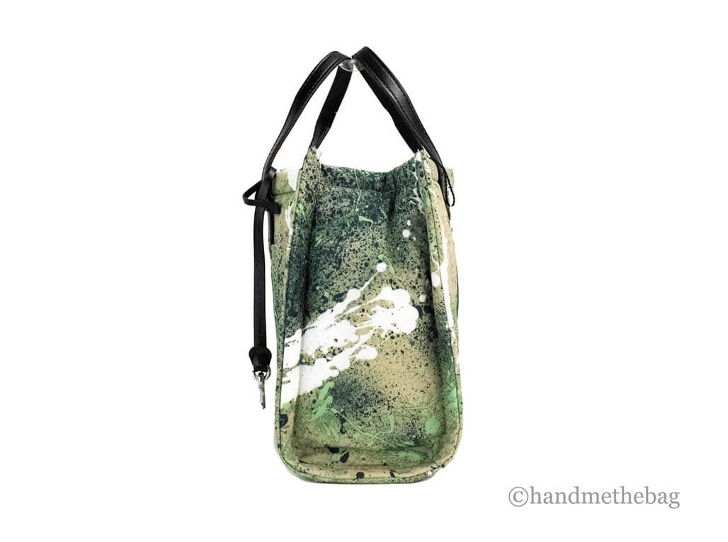 Marc Jacobs Mini Green Multi Splatter Paint Print Nylon Crossbody Tote Handbag - Image 4