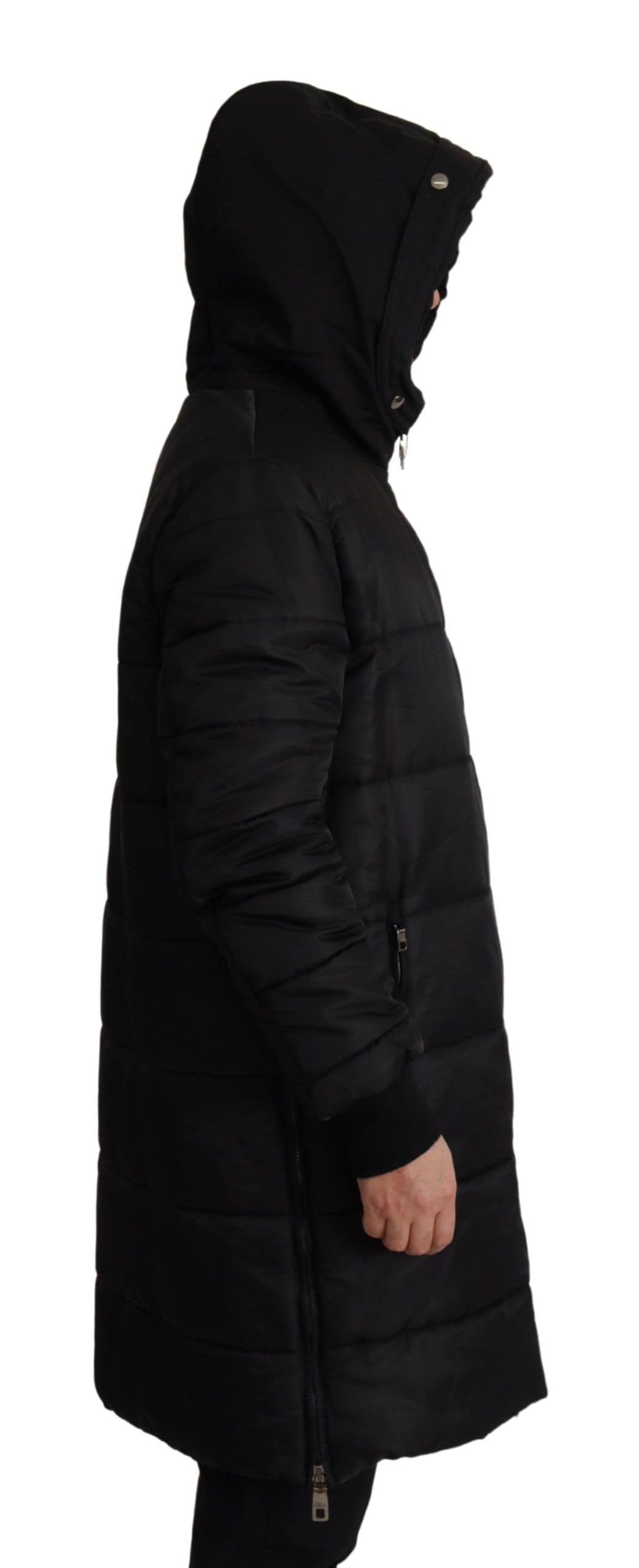 Dolce & Gabbana Black Nylon Hooded Parka Coat Winter Jacket - Image 3
