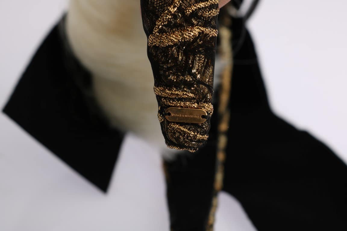 Dolce & Gabbana Black Crystal White Diadem Headband - Image 6