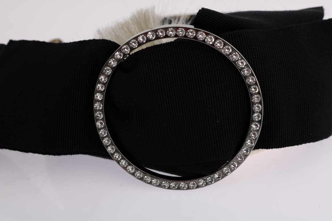 Dolce & Gabbana Black Crystal White Diadem Headband - Image 7