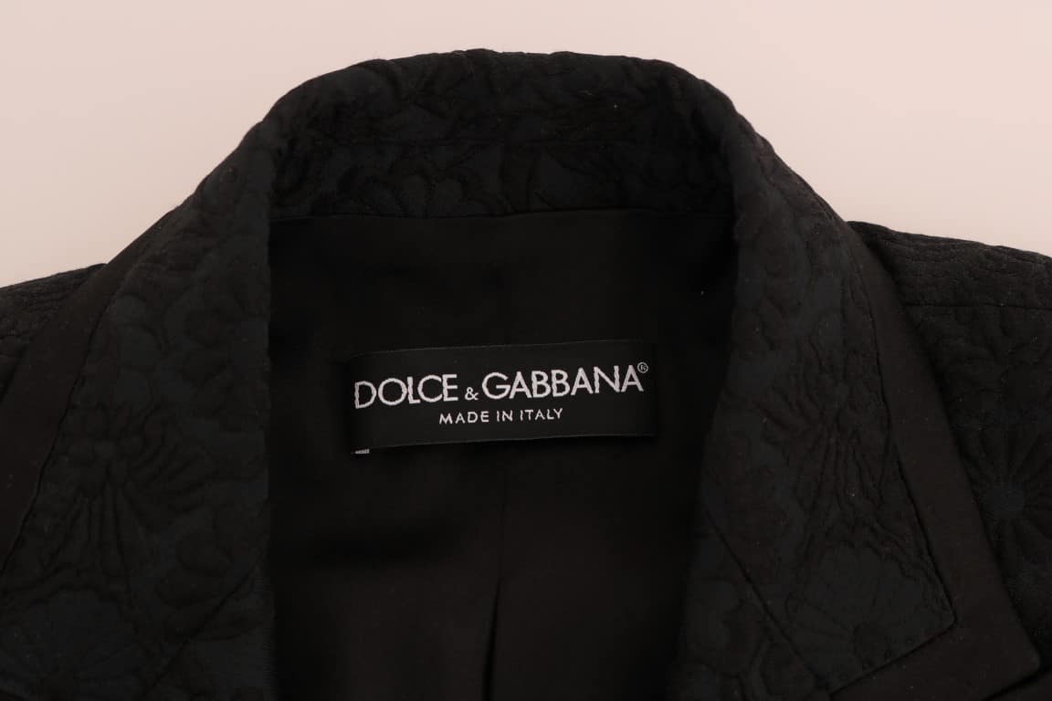 Dolce & Gabbana Black Brocade Blazer Jacket - Image 7