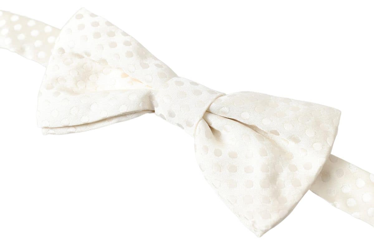 Dolce & Gabbana Ivory Fantasy Pattern Adjustable Neck Papillon Bow Tie - Image 2