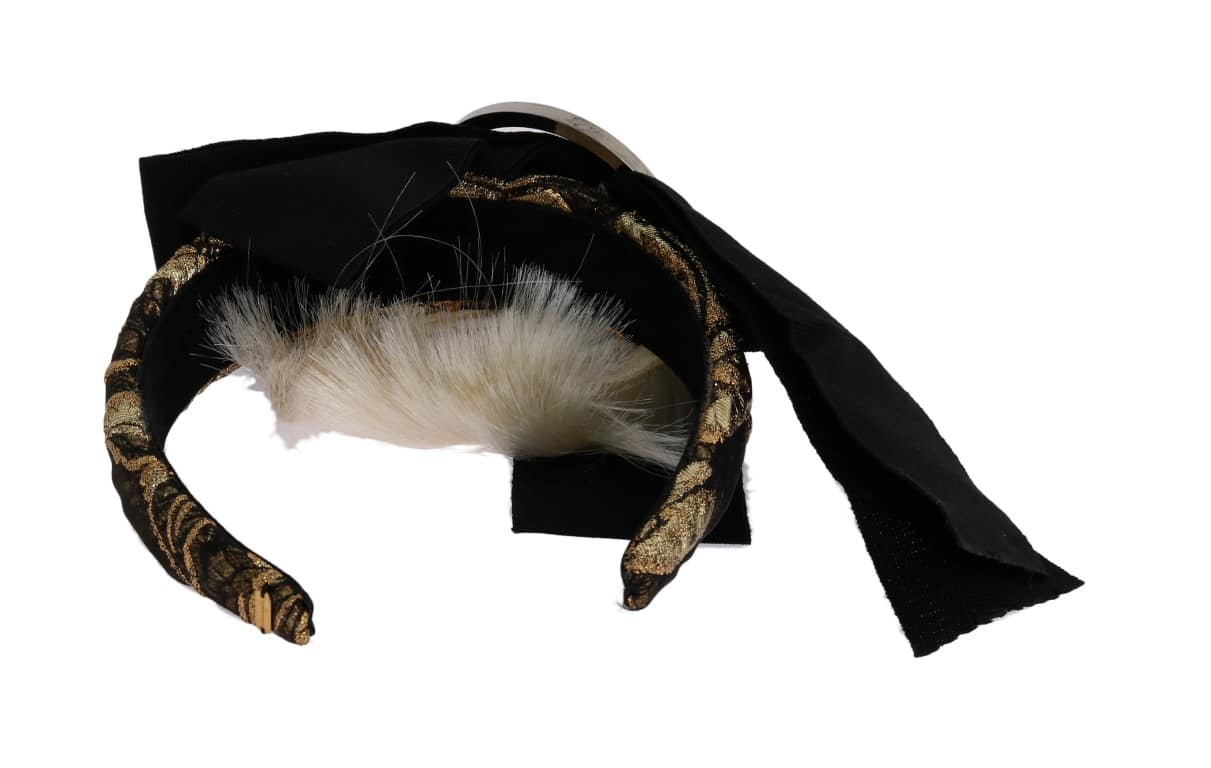 Dolce & Gabbana Black Crystal White Diadem Headband - Image 5