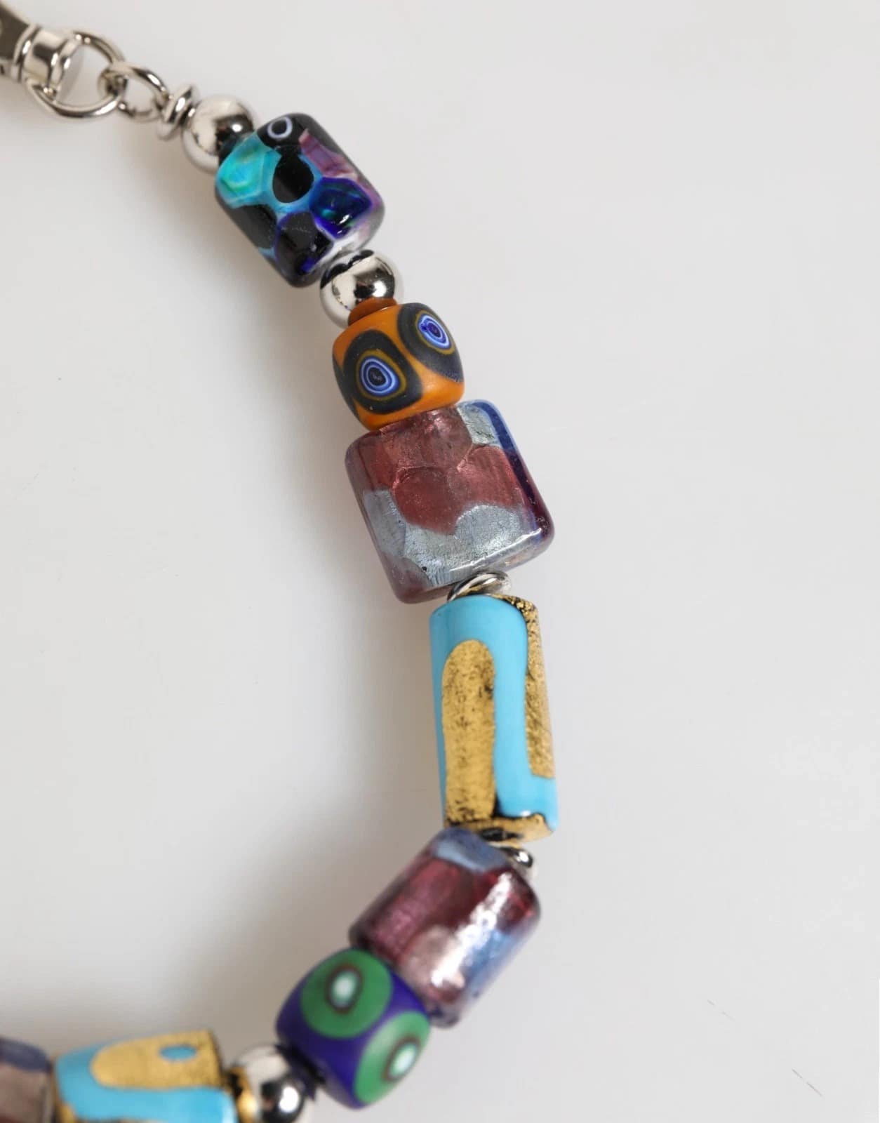 Dolce & Gabbana Multicolor Murano Glass Beads Brass Zamak Necklace - Image 4