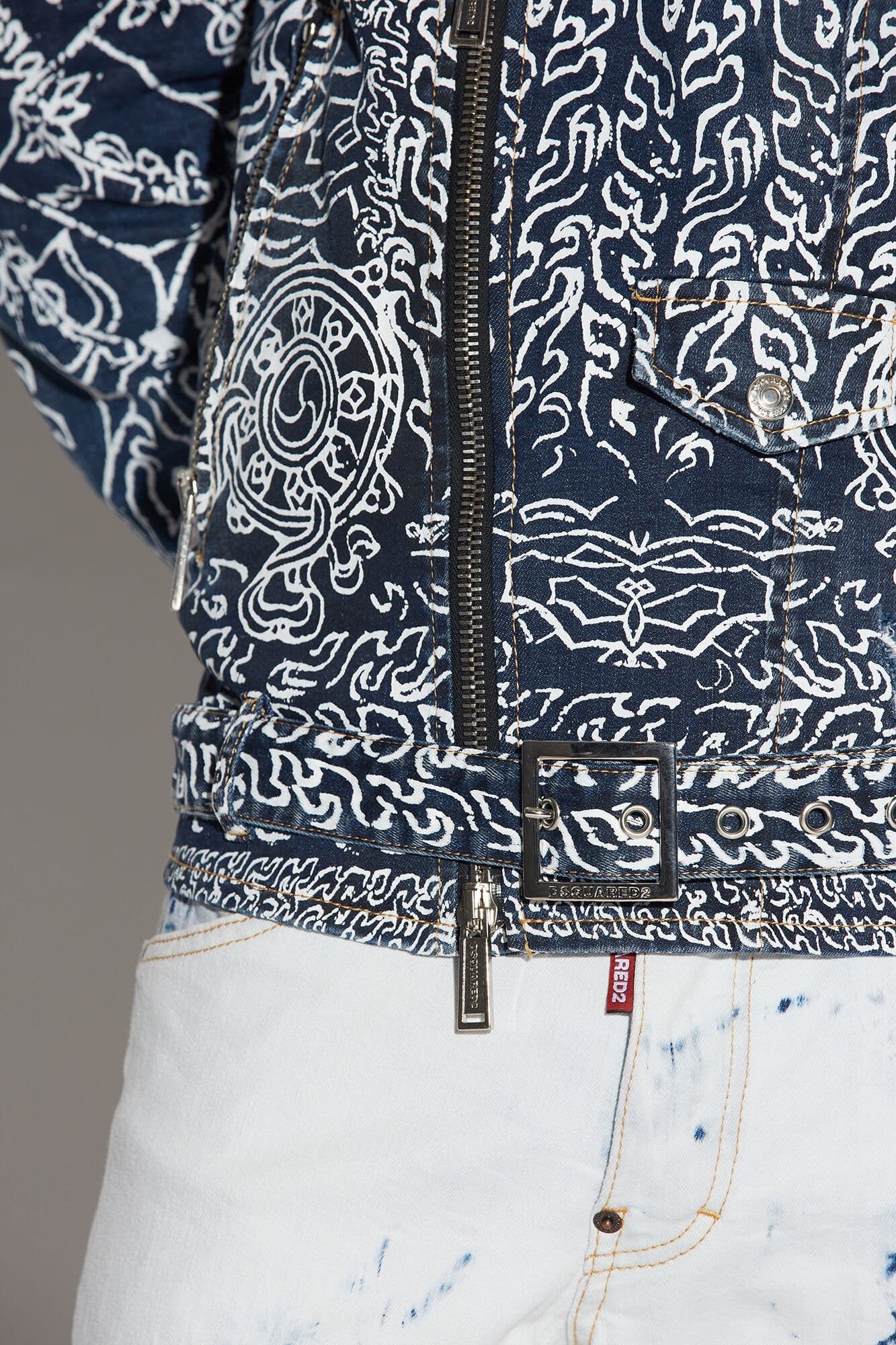 Dsquared² Blue Fibres Biker Jacket - Image 5