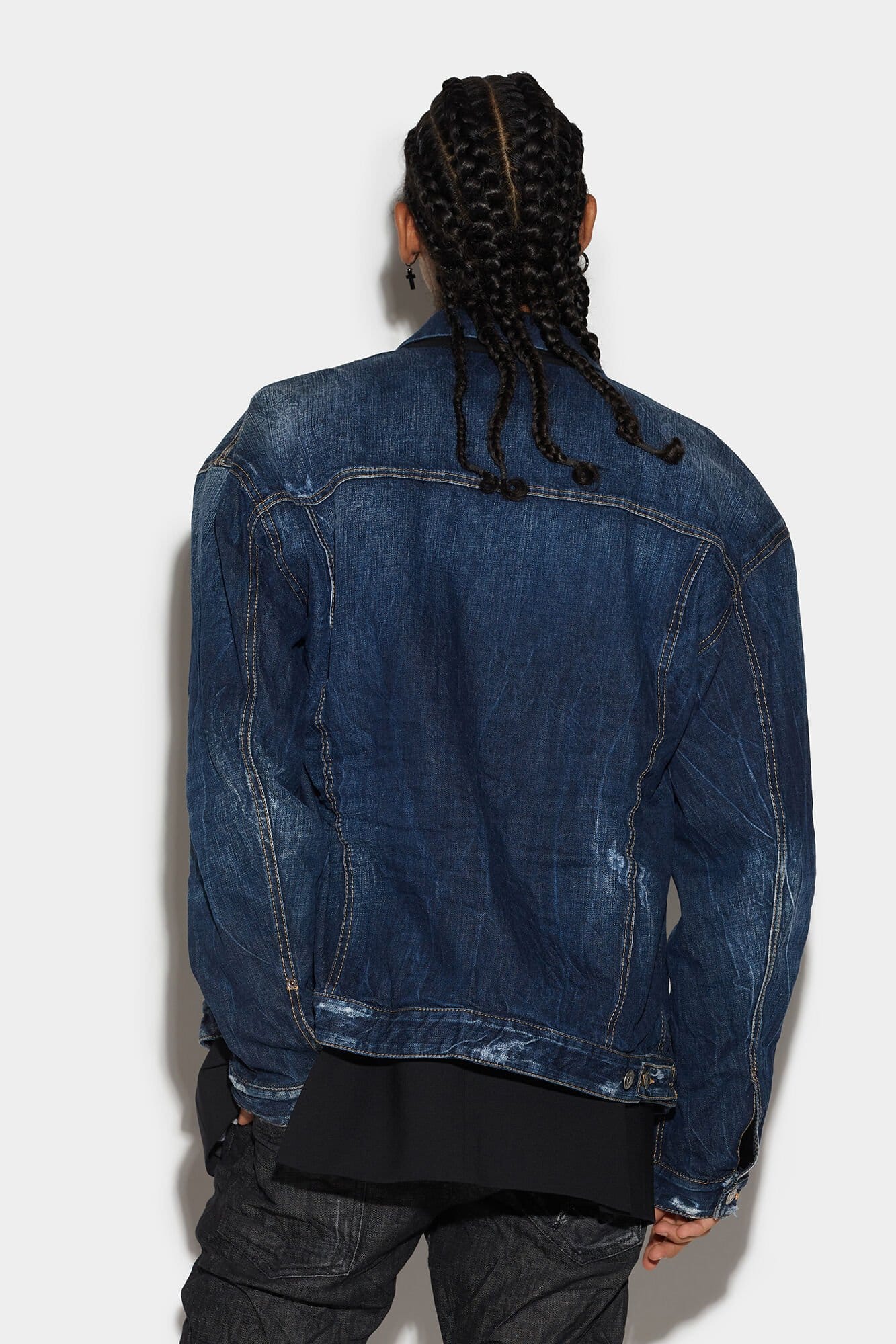 Dsquared² Navy Blue Fibres Denim Jacket - Image 2