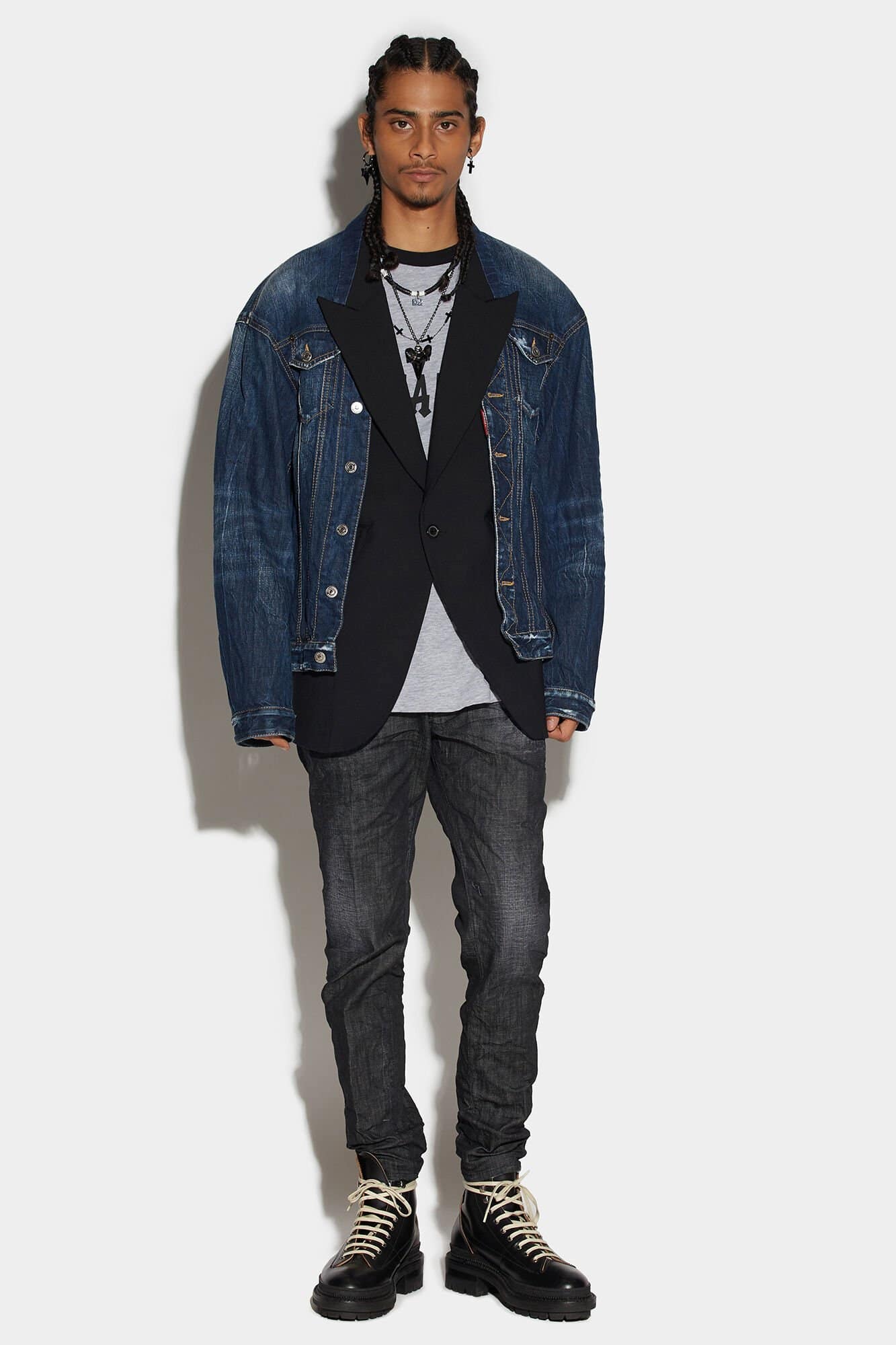 Dsquared² Navy Blue Fibres Denim Jacket - Image 4