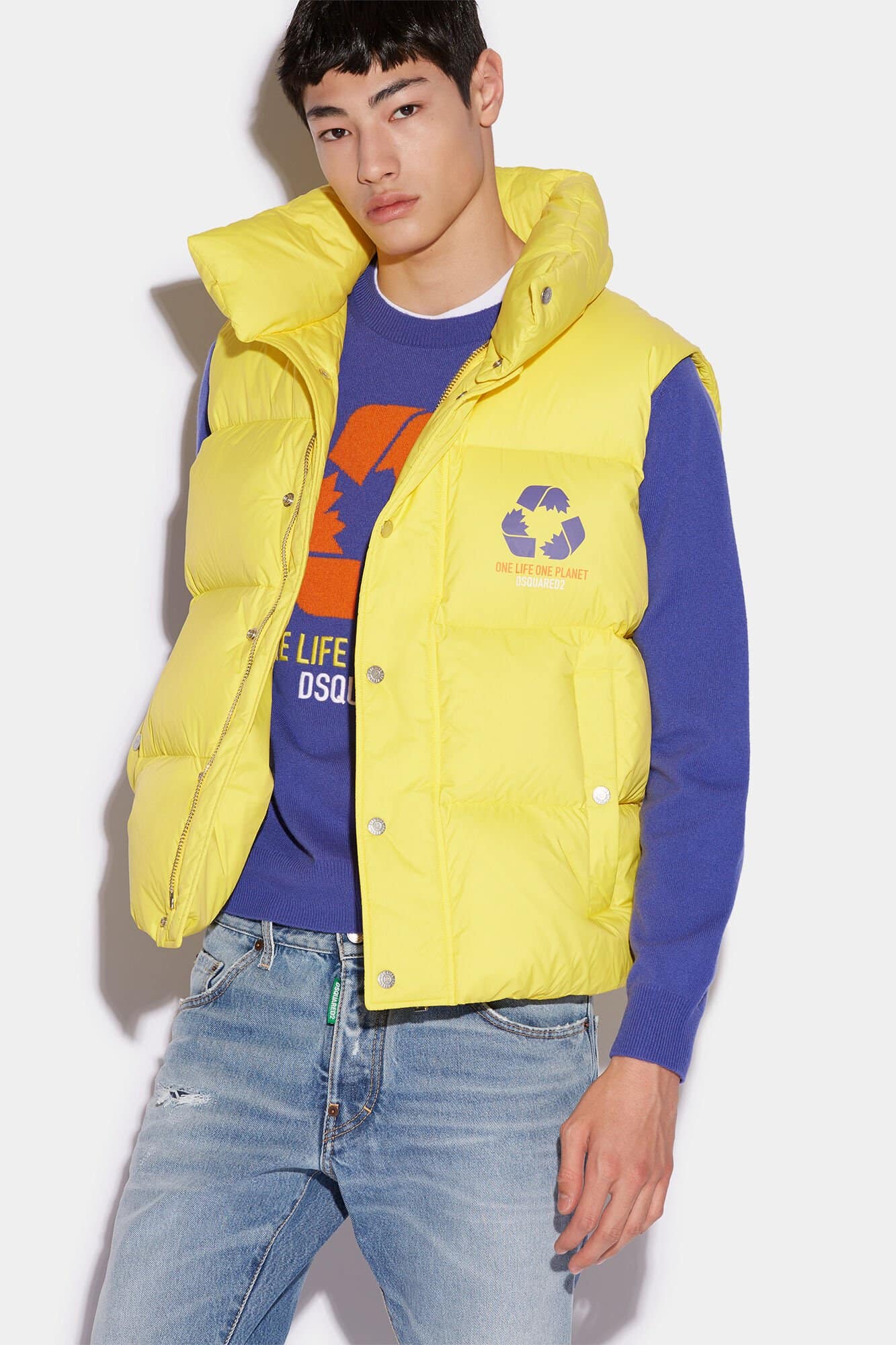 Dsquared² Yellow Fibres Sleveless Jacket