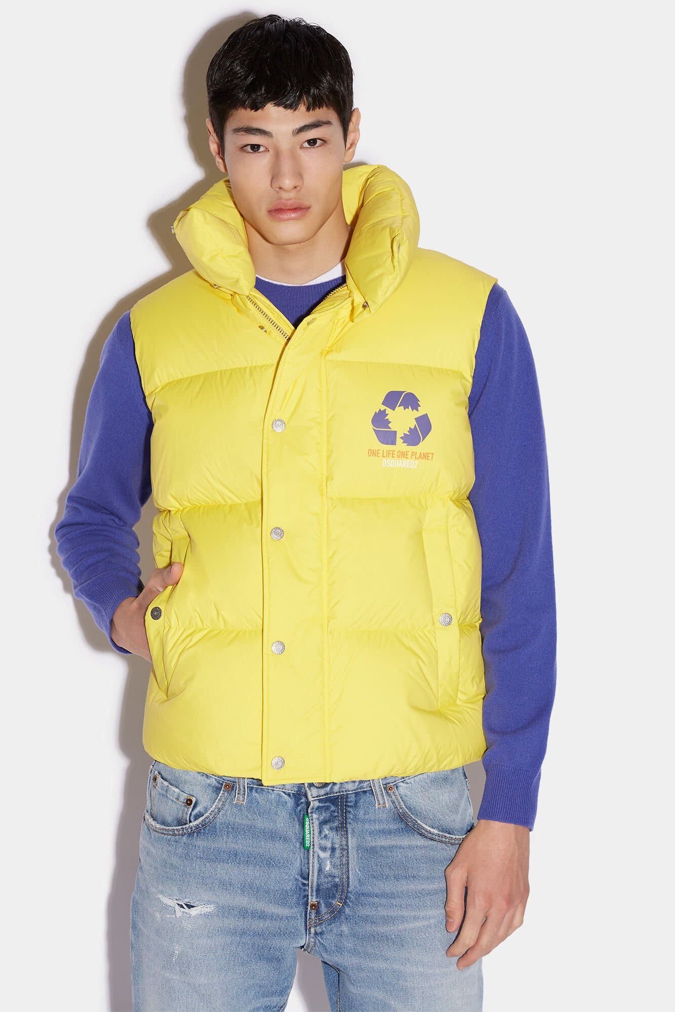 Dsquared² Yellow Fibres Sleveless Jacket - Image 3