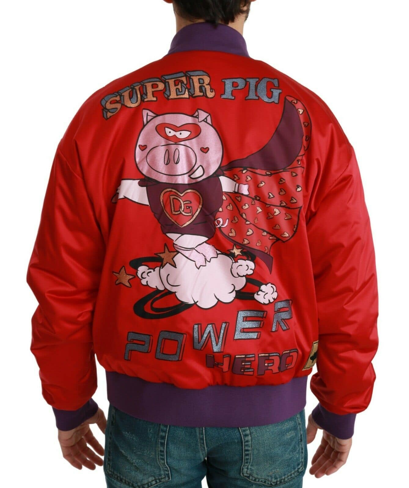 Dolce & Gabbana Red YEAR OF THE PIG Bomber Jacket - Image 2