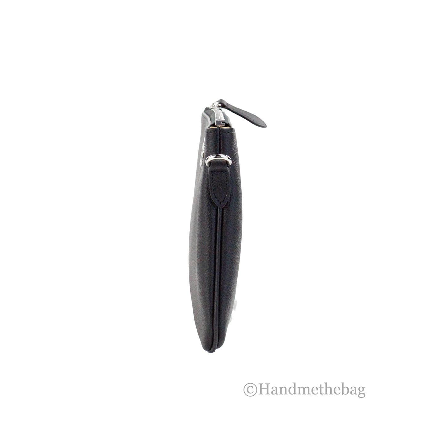 Burberry Peyton Monogram Black Leather Pouch Crossbody Bag Purse - Image 4