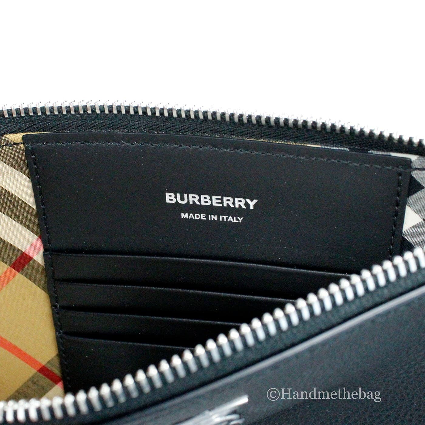 Burberry Peyton Monogram Black Leather Pouch Crossbody Bag Purse - Image 5