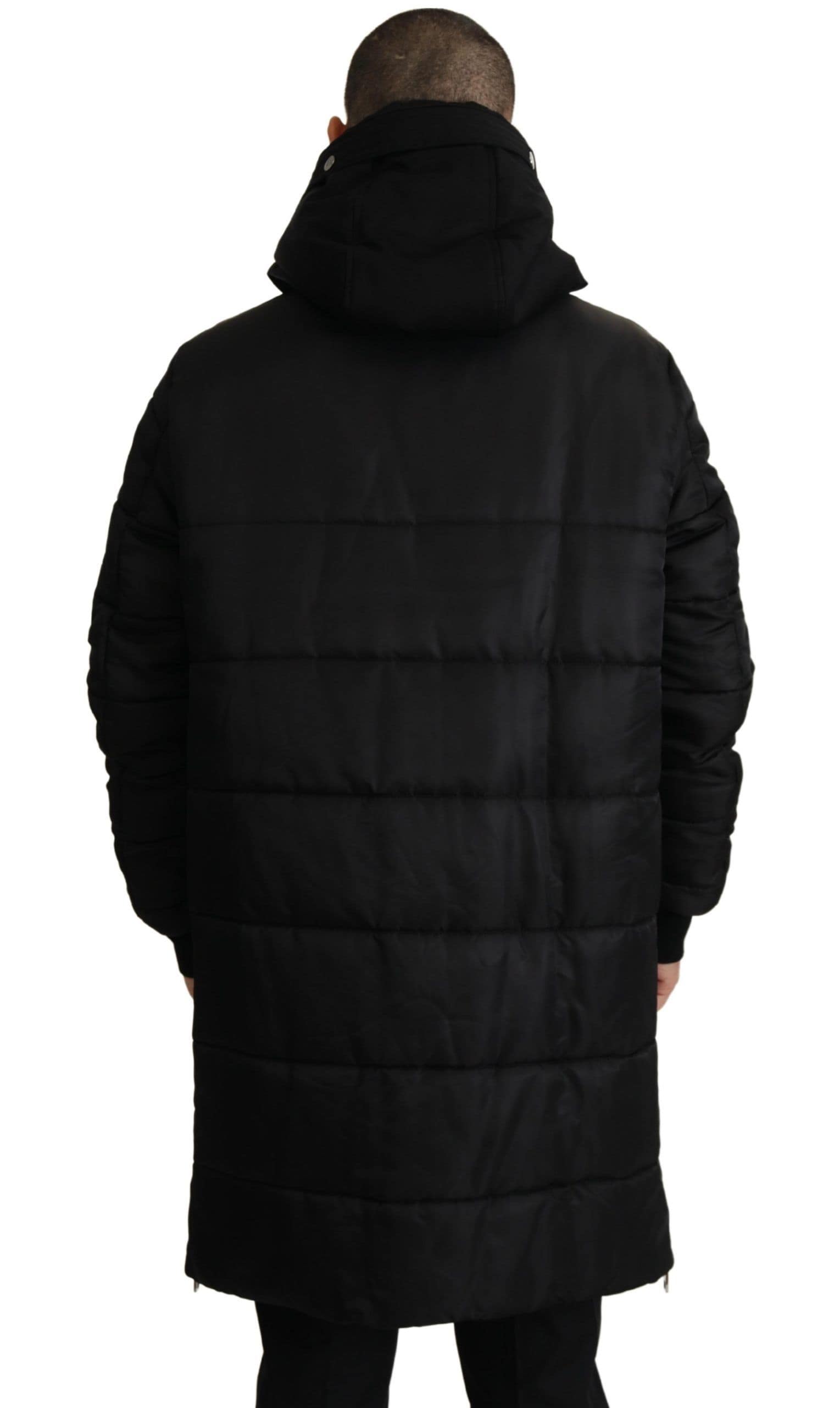 Dolce & Gabbana Black Nylon Hooded Parka Coat Winter Jacket - Image 2