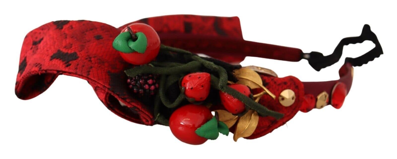 Dolce & Gabbana Red Tiara Berry Fruit Crystal Bow Hair Diadem Headband - Image 2