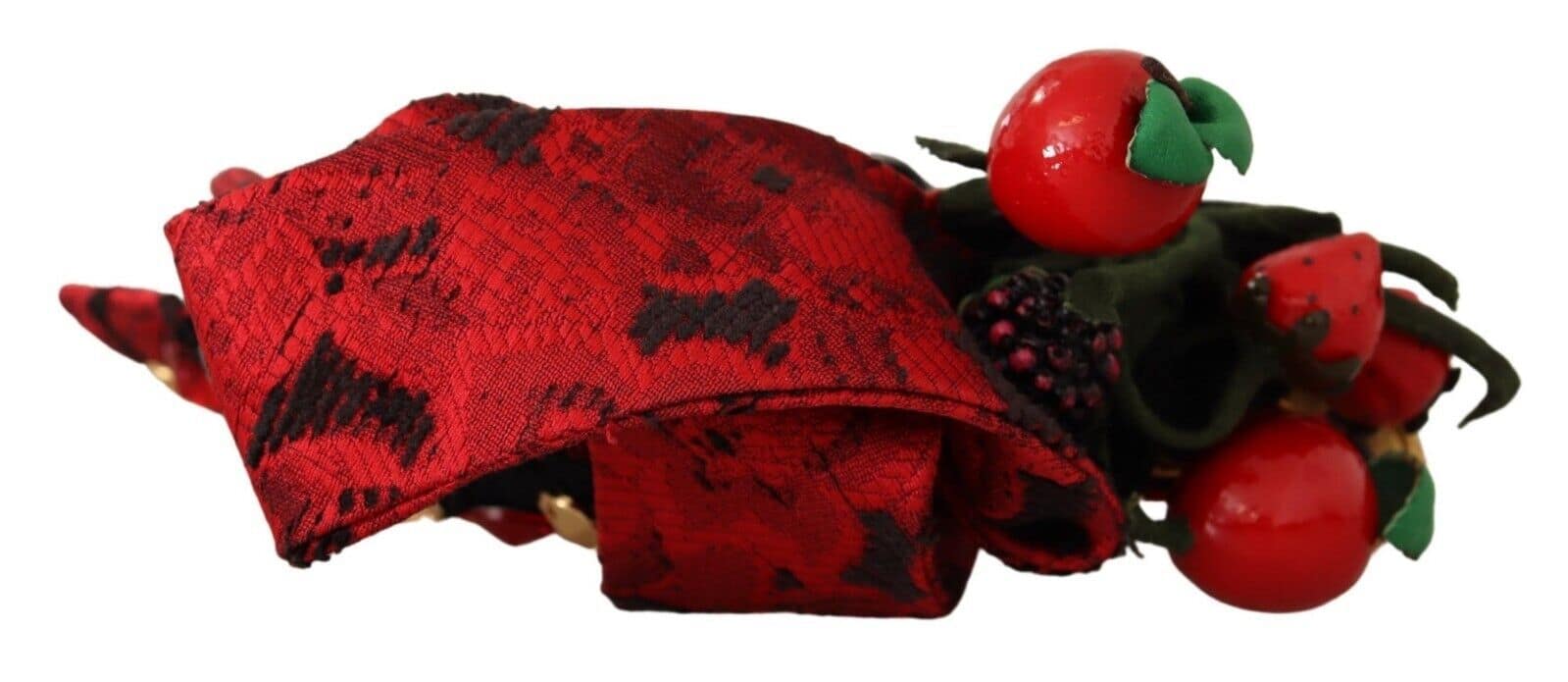 Dolce & Gabbana Red Tiara Berry Fruit Crystal Bow Hair Diadem Headband - Image 3