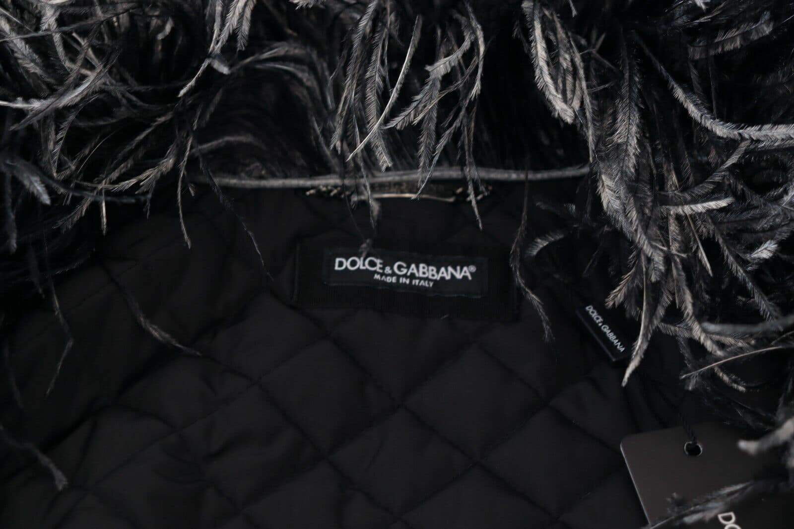 Dolce & Gabbana Black White Fur Shearling Full Zip Jacket - Image 7