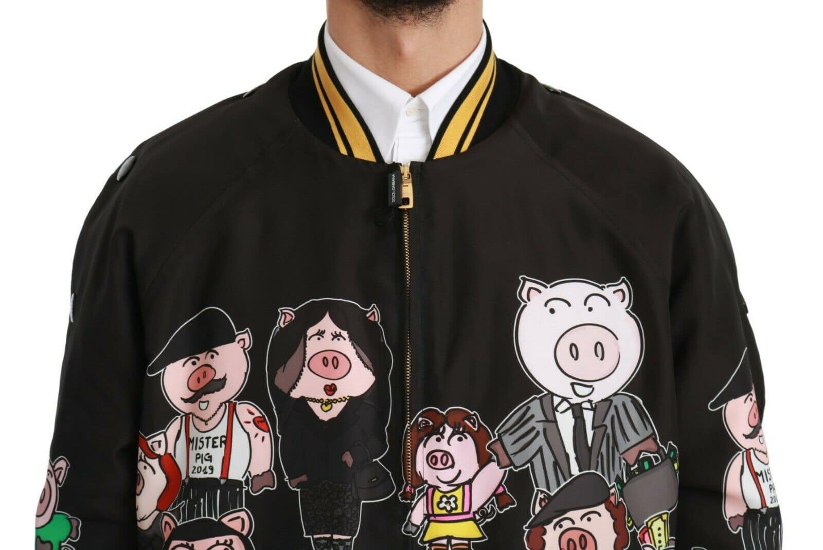 Dolce & Gabbana Black YEAR OF THE PIG Bomber Jacket - Image 4