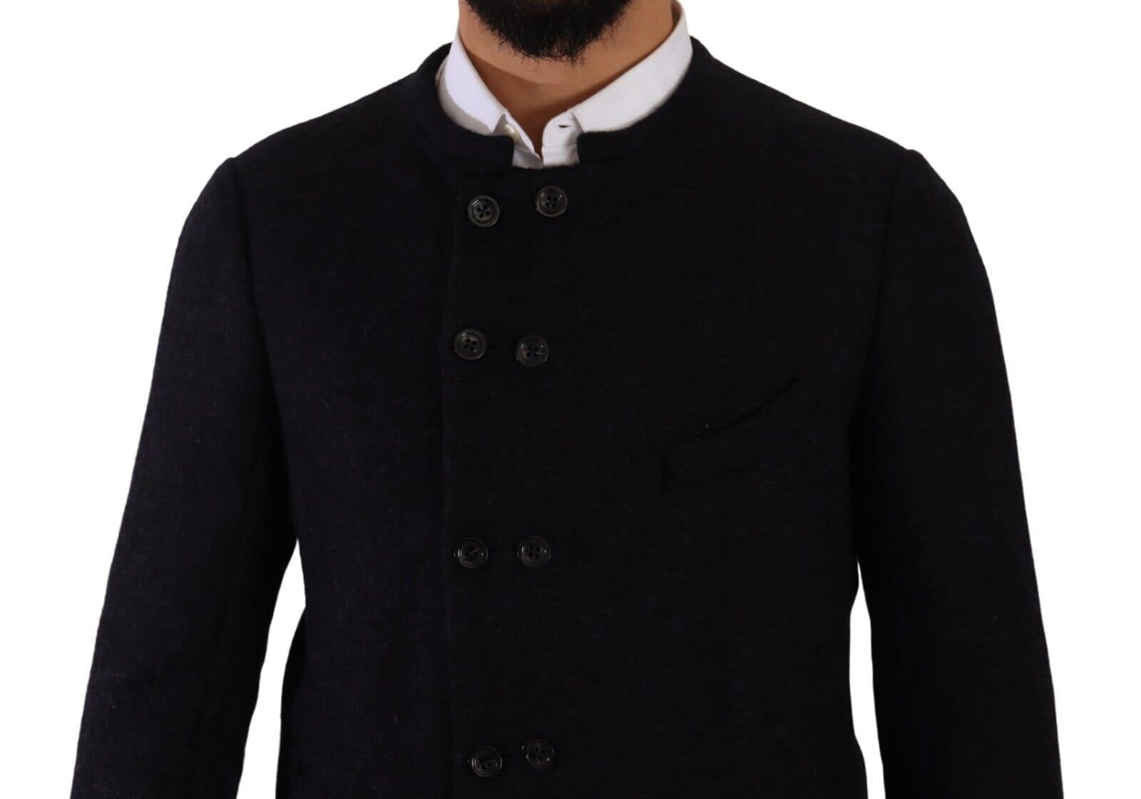 Dolce & Gabbana Gray Alpaca Button Down Men Coat Jacket - Image 4