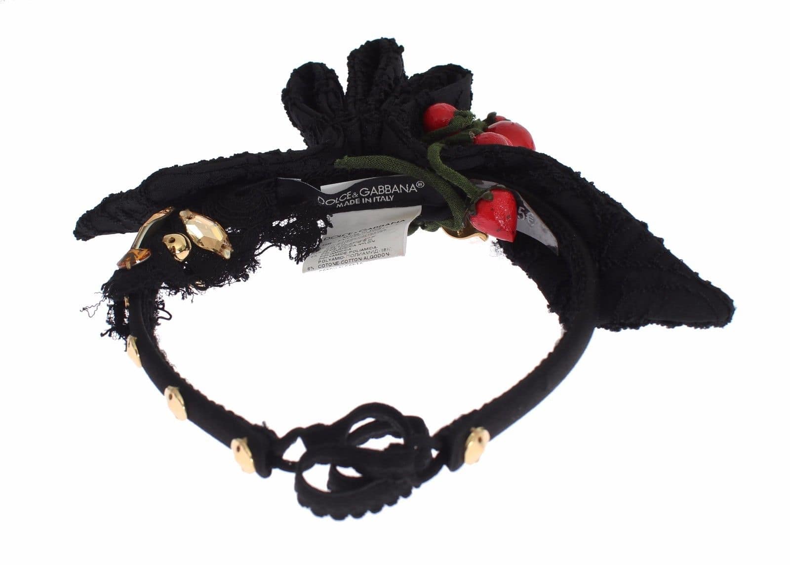 Dolce & Gabbana Diadem Headband Tiara Berry Fruit Crystal Bow Hair - Image 6