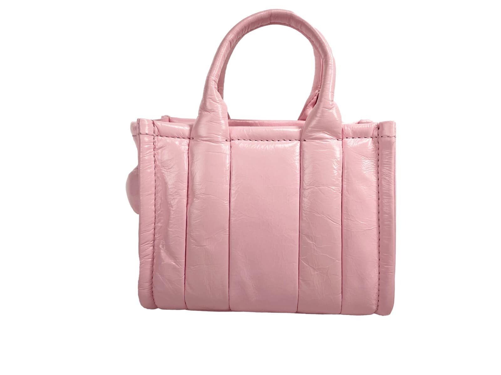 Marc Jacobs The Shiny Crinkle Micro Tote Bubblegum Leather Crossbody - Image 2