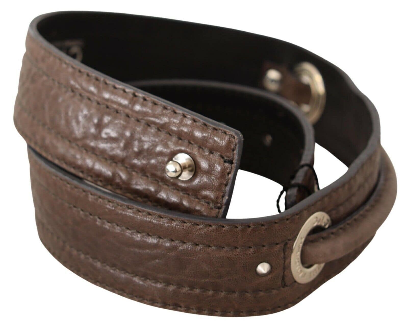 Costume National Brown Leather Silver Fastening Belt - Image 2