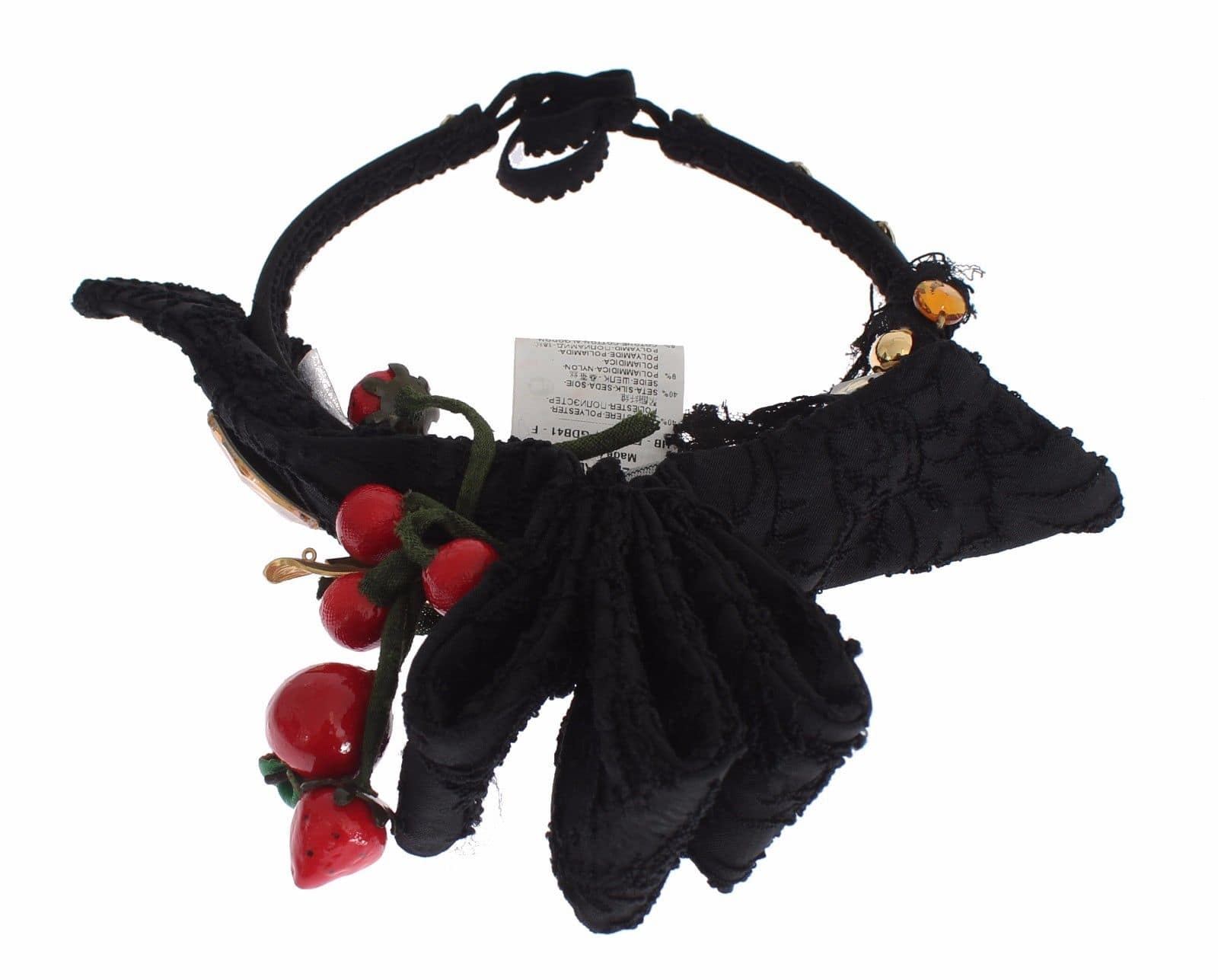 Dolce & Gabbana Diadem Headband Tiara Berry Fruit Crystal Bow Hair - Image 4