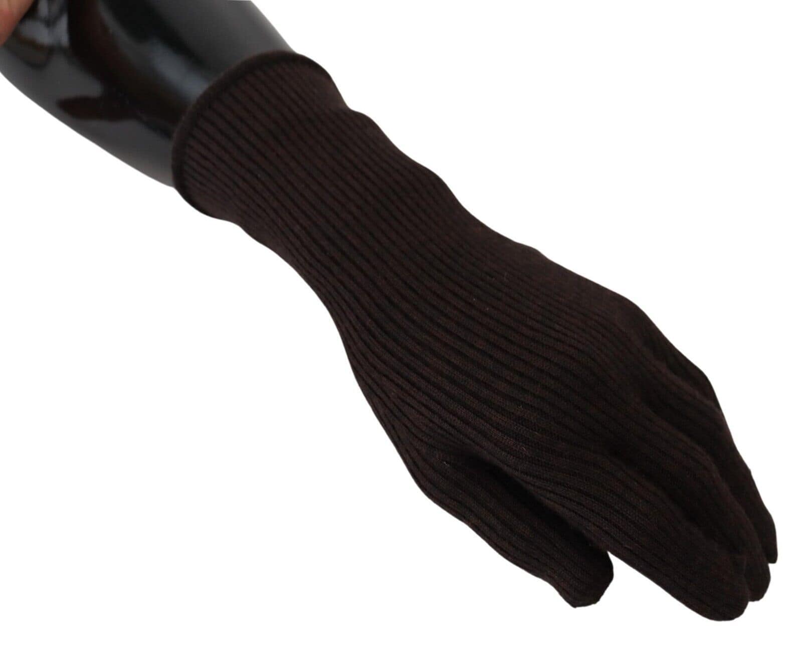 Dolce & Gabbana Brown Cashmere Silk Hands Mitten Mens Gloves - Image 5