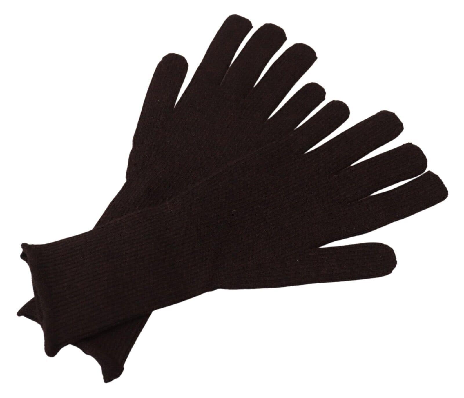 Dolce & Gabbana Brown Cashmere Silk Hands Mitten Mens Gloves - Image 2