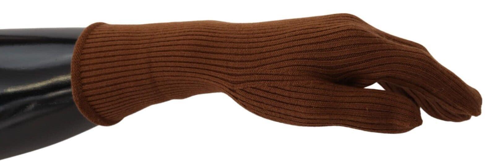 Dolce & Gabbana Brown Cashmere Knitted Hands Mitten Mens Gloves - Image 4
