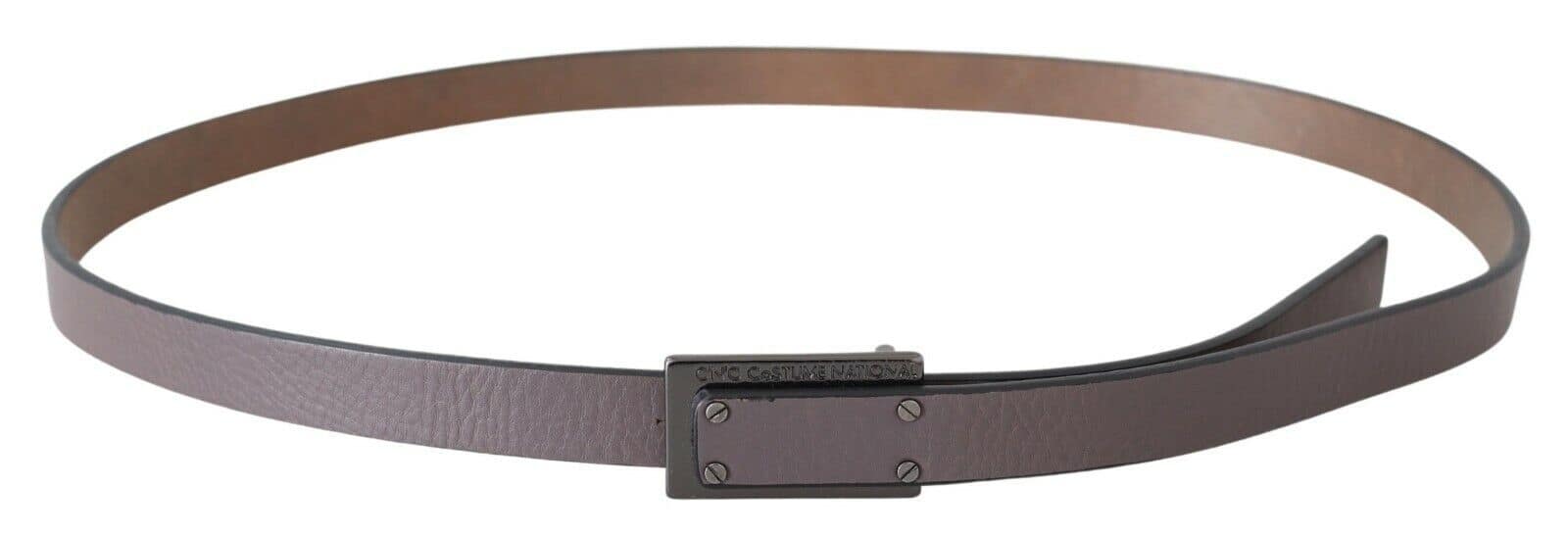 Costume National Brown Leather Tactical Logo Screw Buckle Belt - Image 2