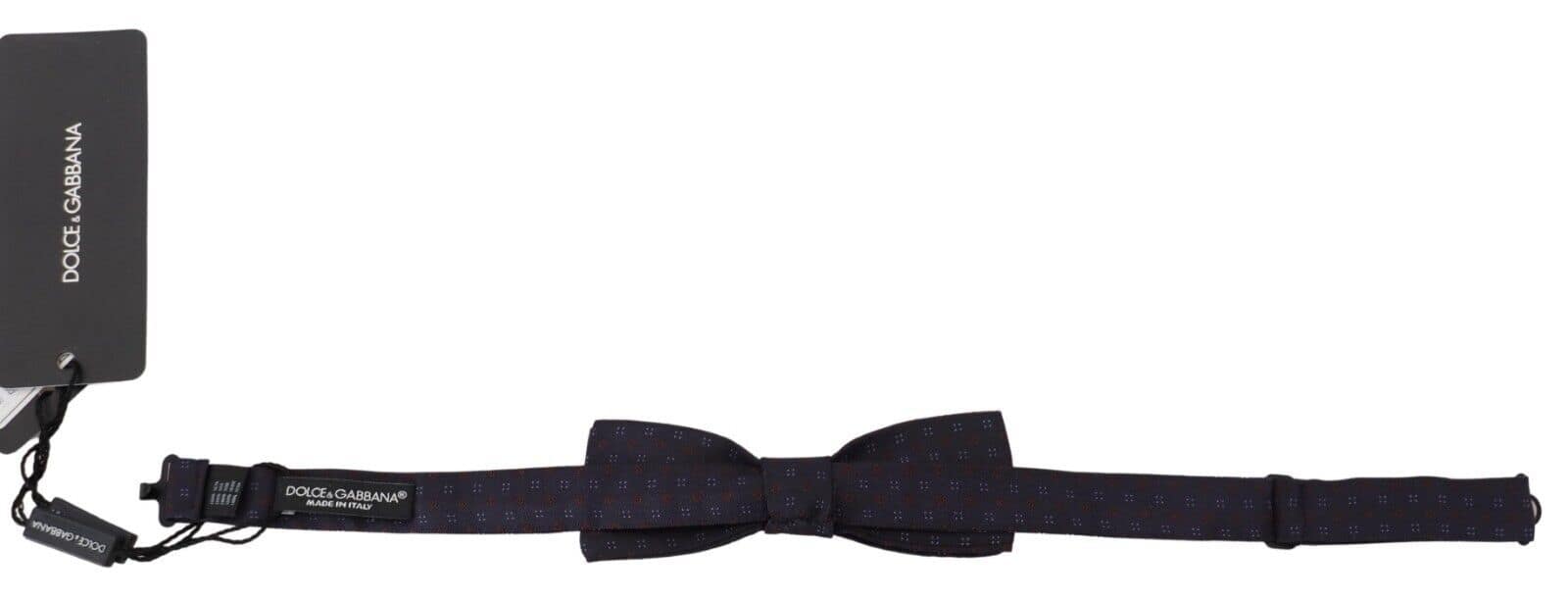 Dolce & Gabbana Blue Pattern Silk Adjustable Neck Papillon Bow Tie - Image 2