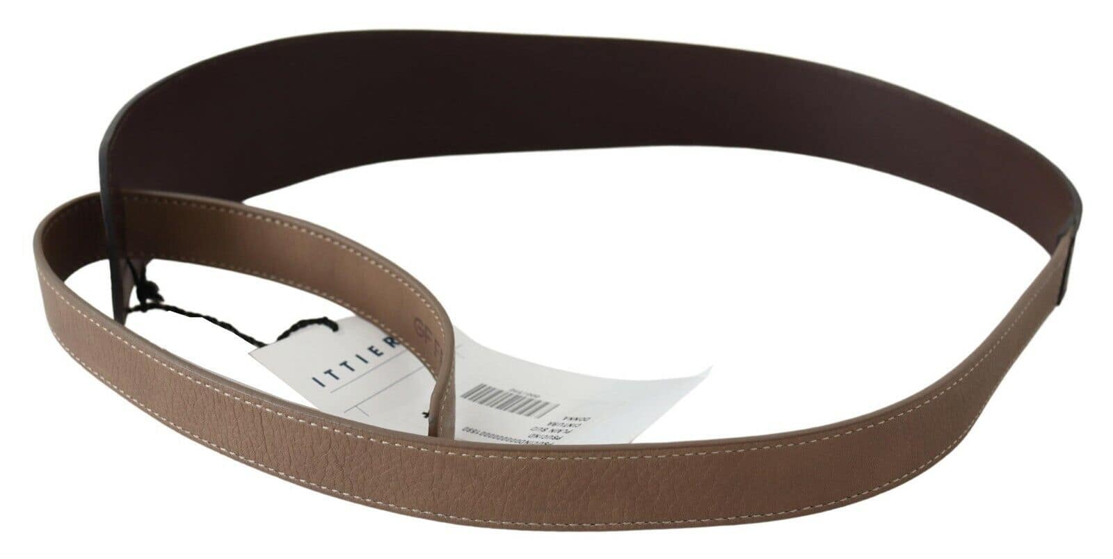 GF Ferre Brown Genuine Leather Logo Wide Waist Belt - Image 2