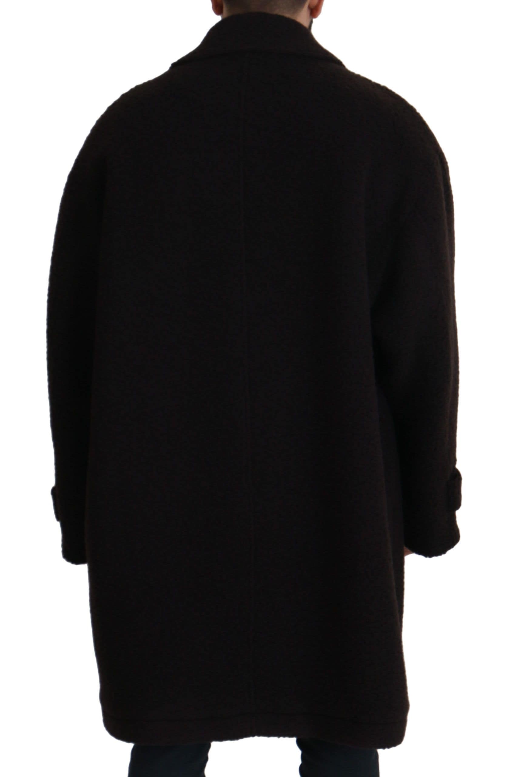 Dolce & Gabbana Black Alpaca Button Down Trench Coat Jacket - Image 2