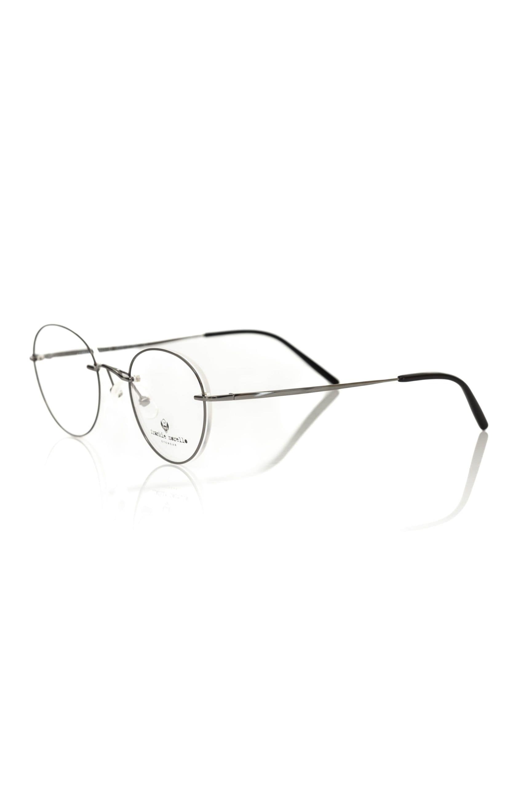 Frankie Morello Gray Metallic Men's Eyeglass Frame - Image 2
