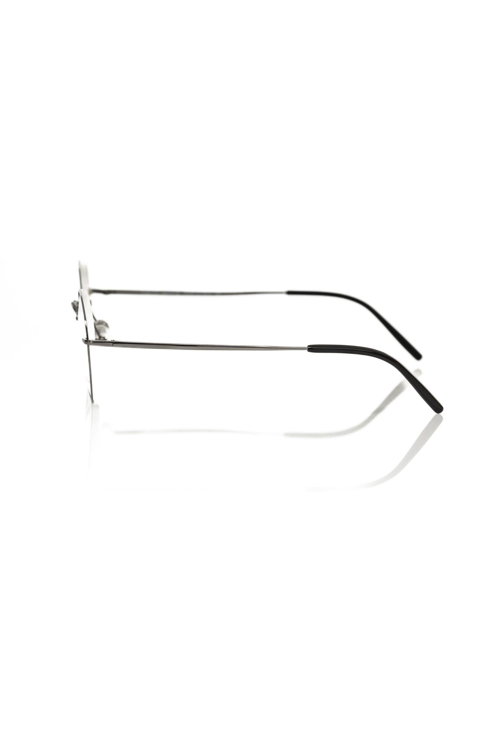 Frankie Morello Gray Metallic Men's Eyeglass Frame - Image 3