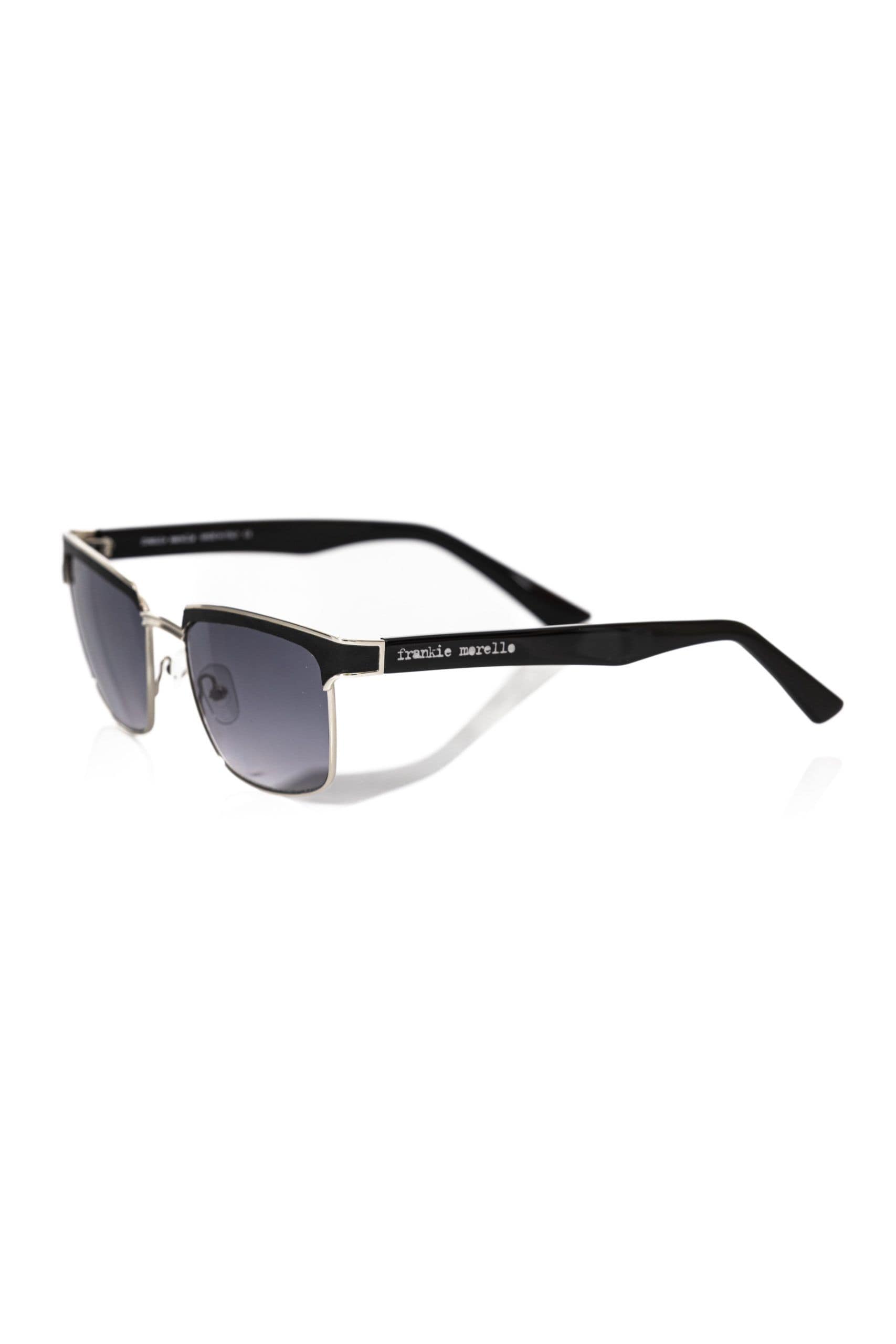 Frankie Morello Black Metallic Fibre Men Sunglasses - Image 2