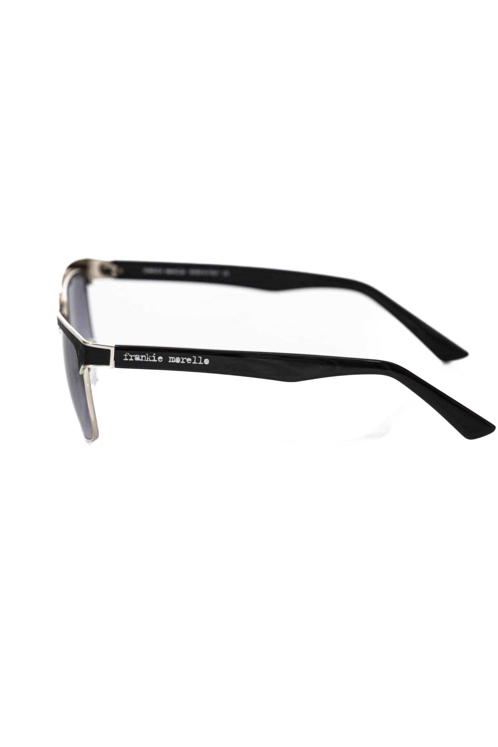 Frankie Morello Black Metallic Fibre Men Sunglasses - Image 3