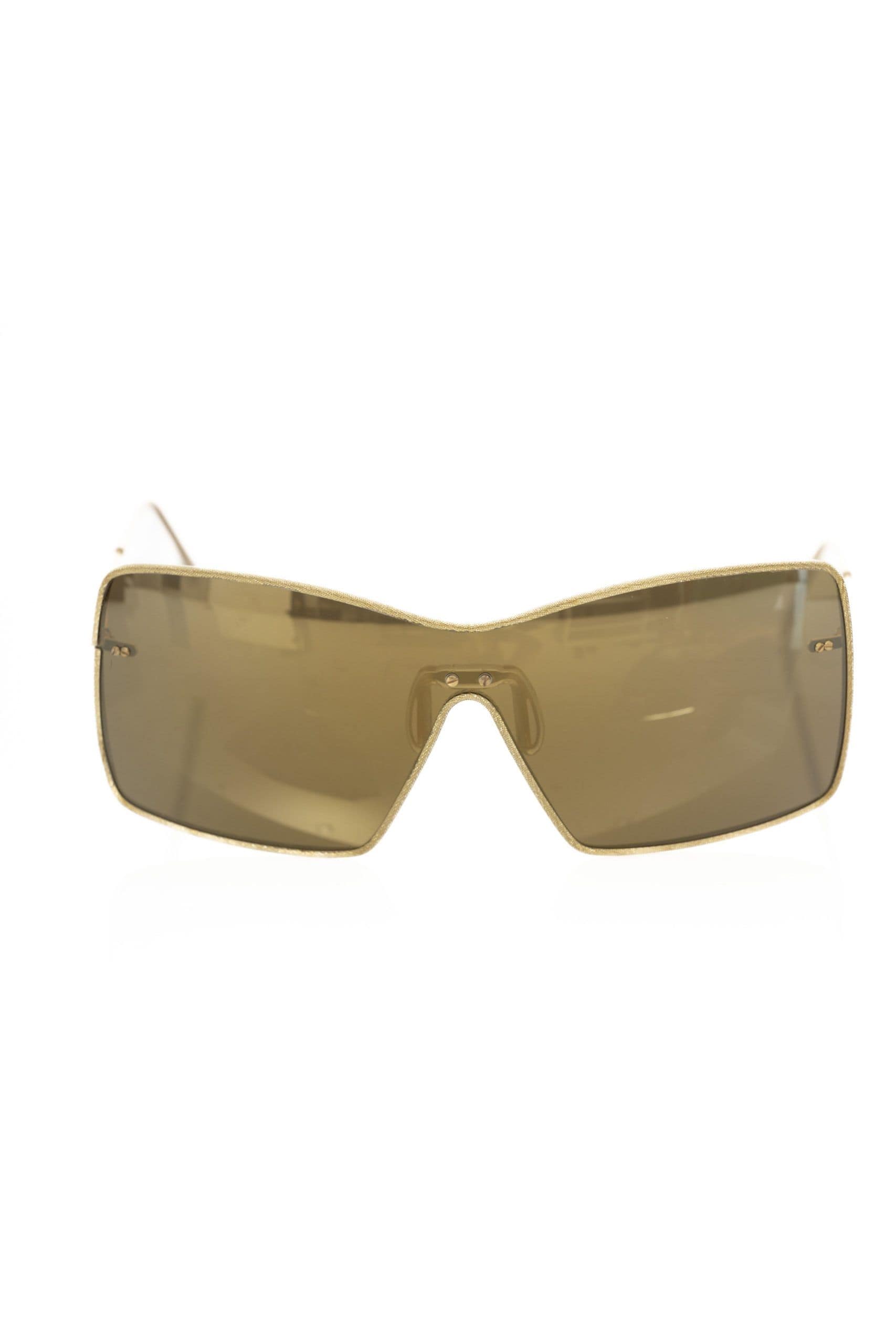 Frankie Morello Gold Metallic Fiber Women Sunglasses