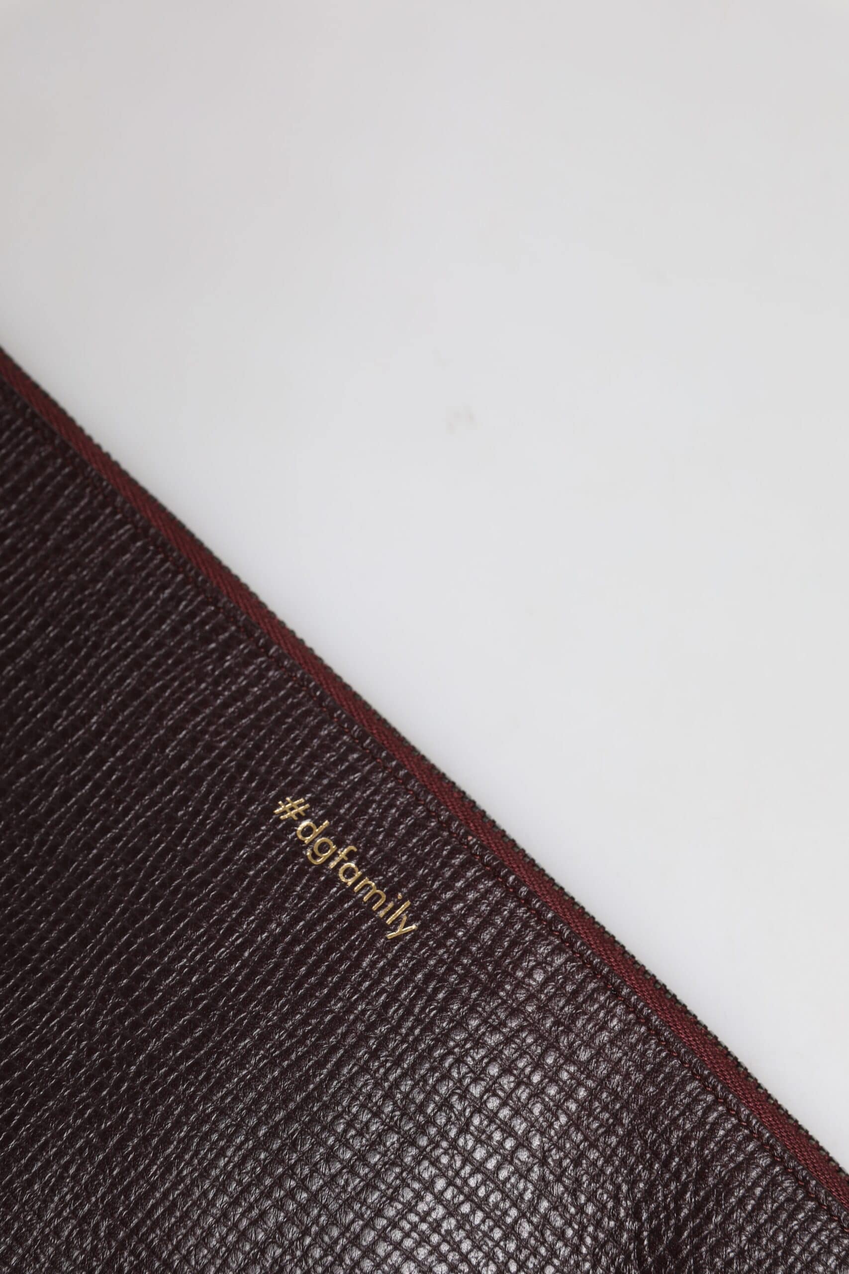 Dolce & Gabbana Brown Leather #DGFAMILY Embellished Men Clutch Pouch Bag - Image 7