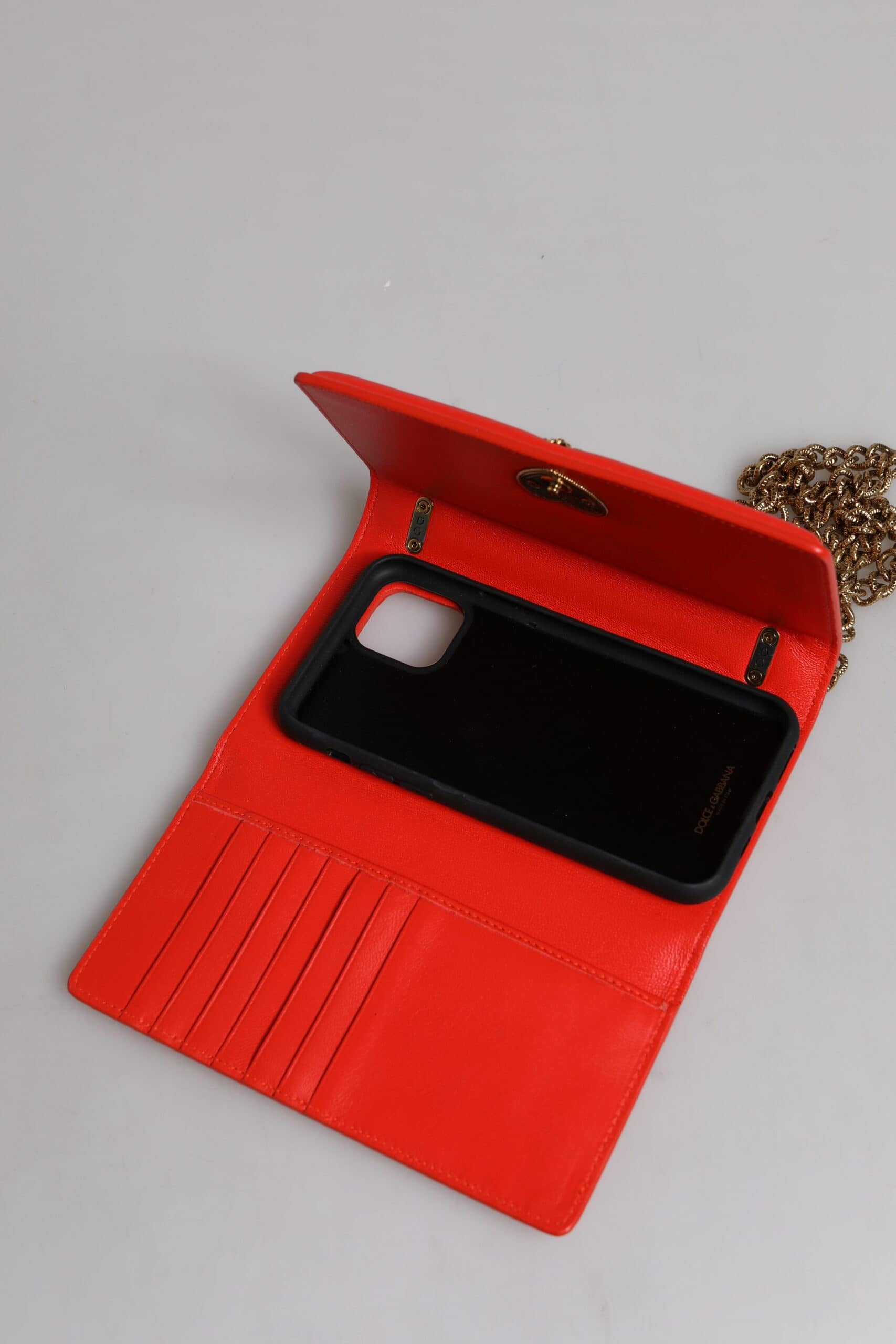 Dolce & Gabbana Red Quilted Devotion Crossbody Chain Phone Cover Bag - Image 8