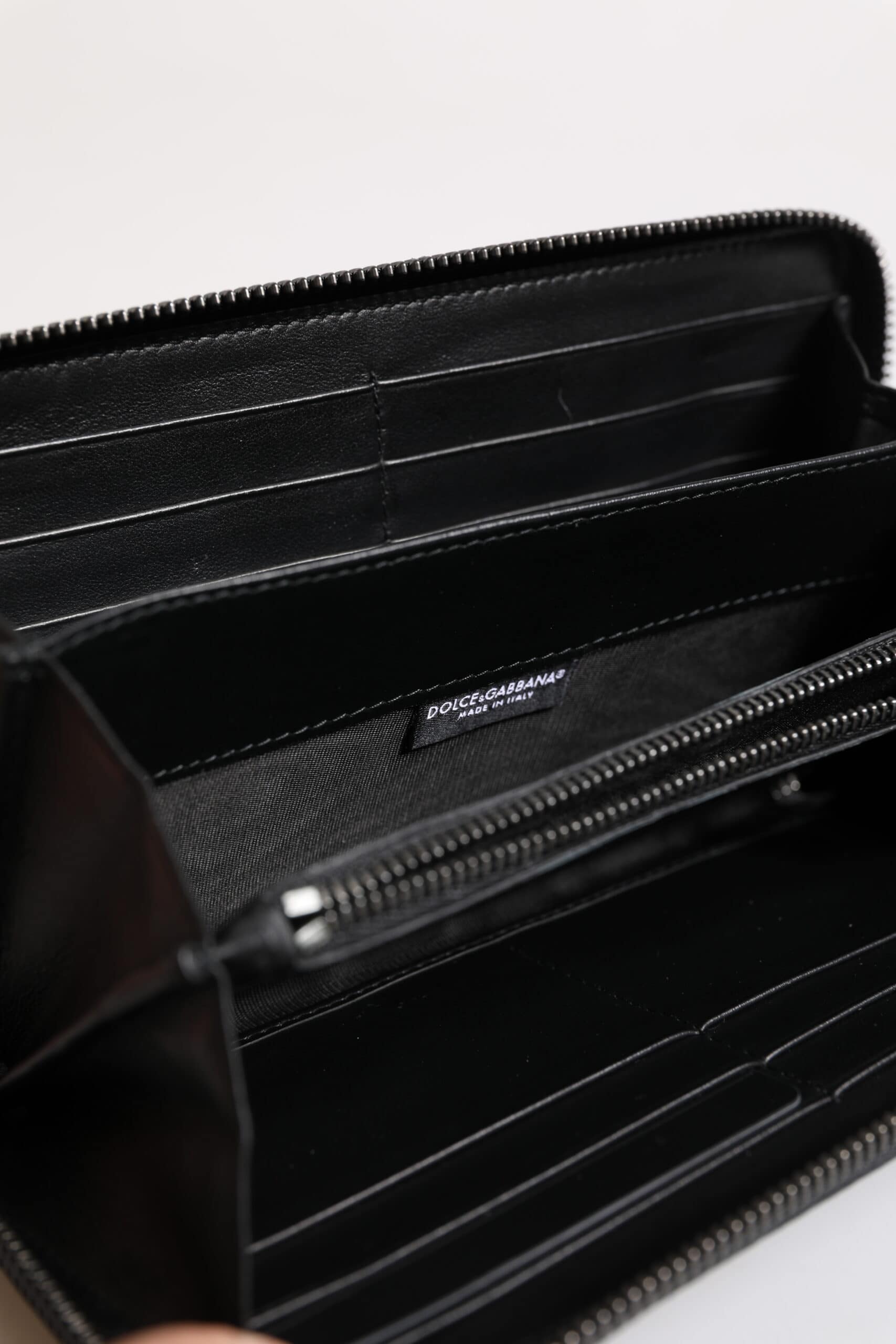 Dolce & Gabbana Black Blue Exotic Leather Embossed Continental Wallet - Image 7