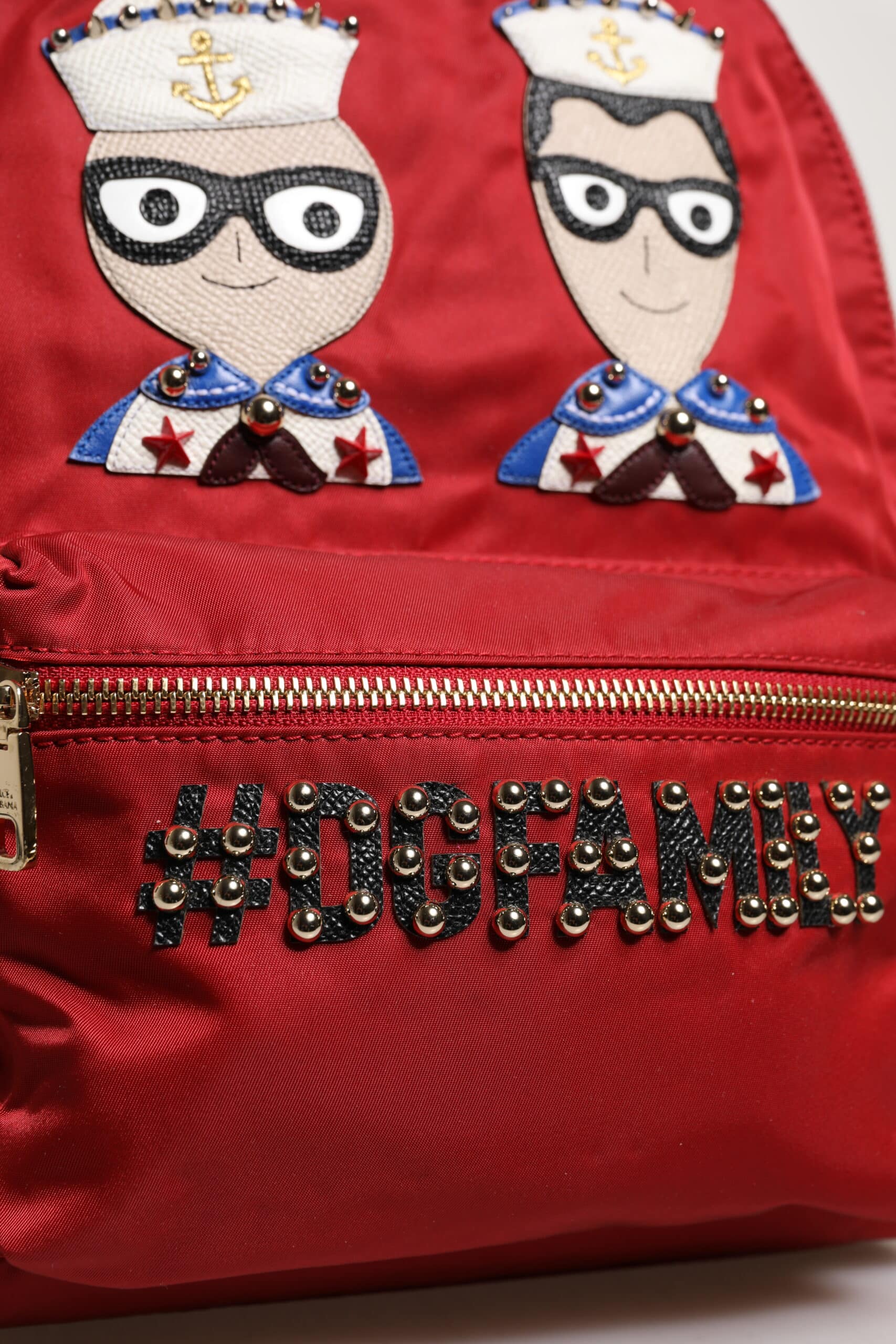 Dolce & Gabbana Red #DGFAMILY VULCANO Embellishment Backpack Bag - Image 6