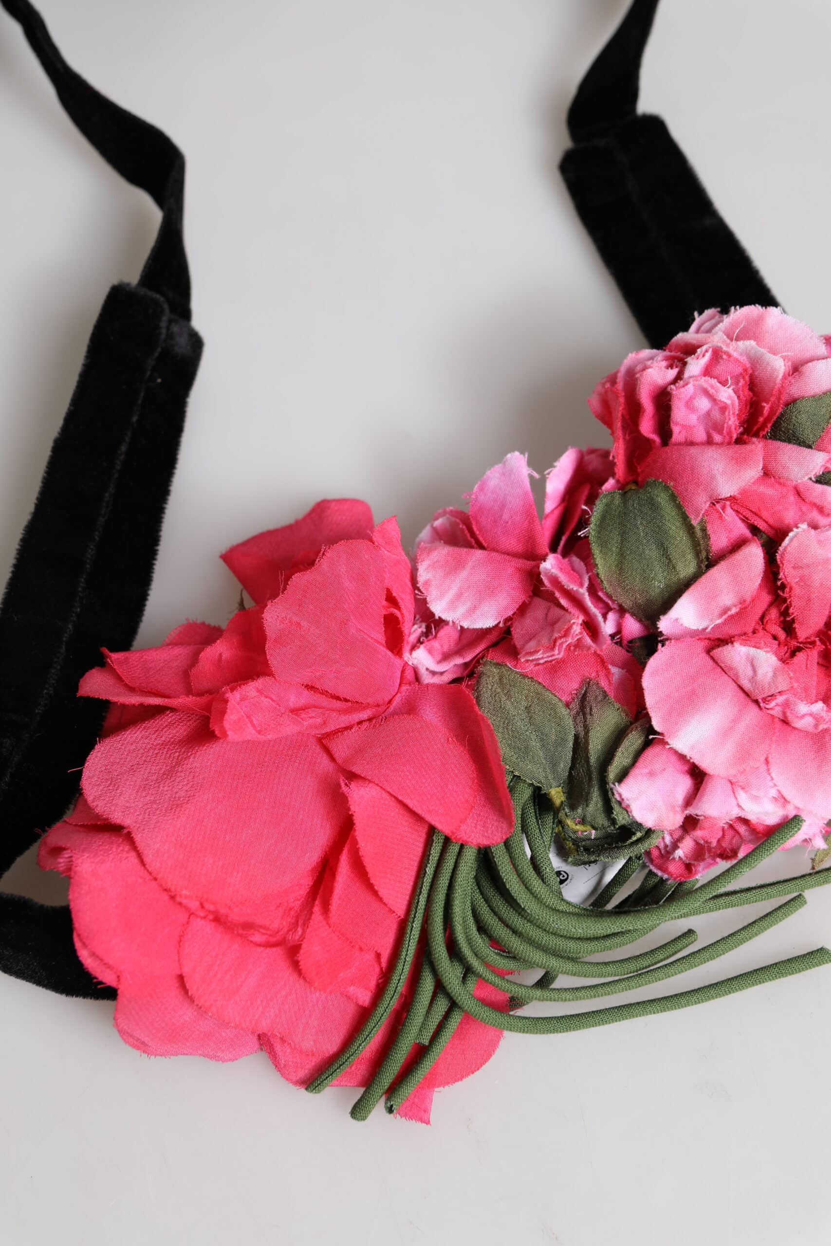 Dolce & Gabbana Multicolor Floral Applique Detail Tie Belt - Image 4