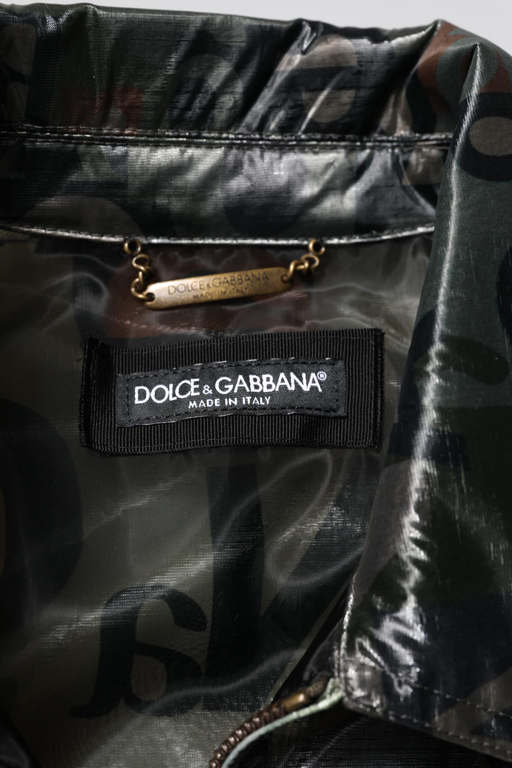 Dolce & Gabbana Green DG Logo Print Bomber Full Zip Jacket - Image 7